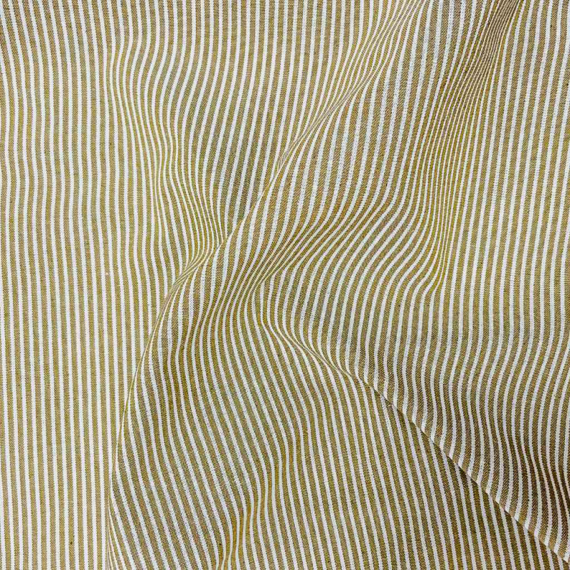 Algodón tejido a rayas RAYCO Ocre / Crudo
